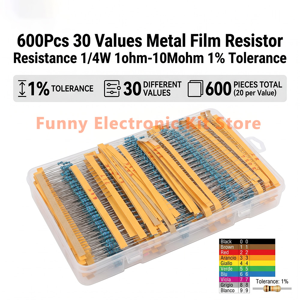 600 Pcs Assorted Metal Film Re - Resistor Kit 1 4W review and price