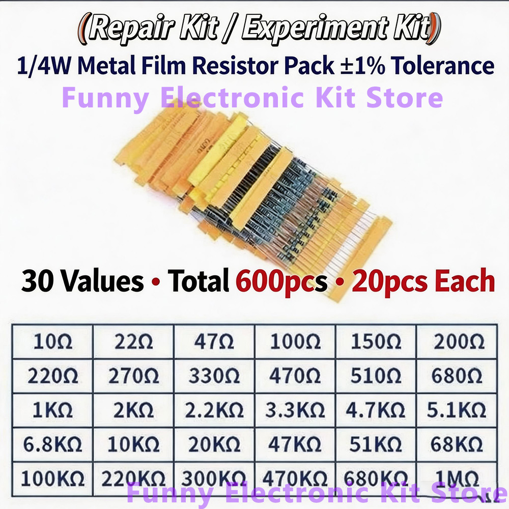 600 Pcs Assorted Metal Film Re - Resistor Kit 1 4W review and price