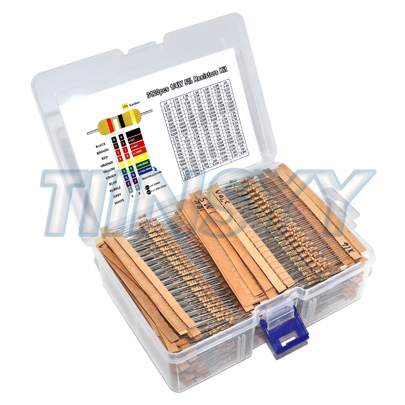 3120pcs 156 Values 1 -10M Ohm  - Resistor Kit 1 4W review and price
