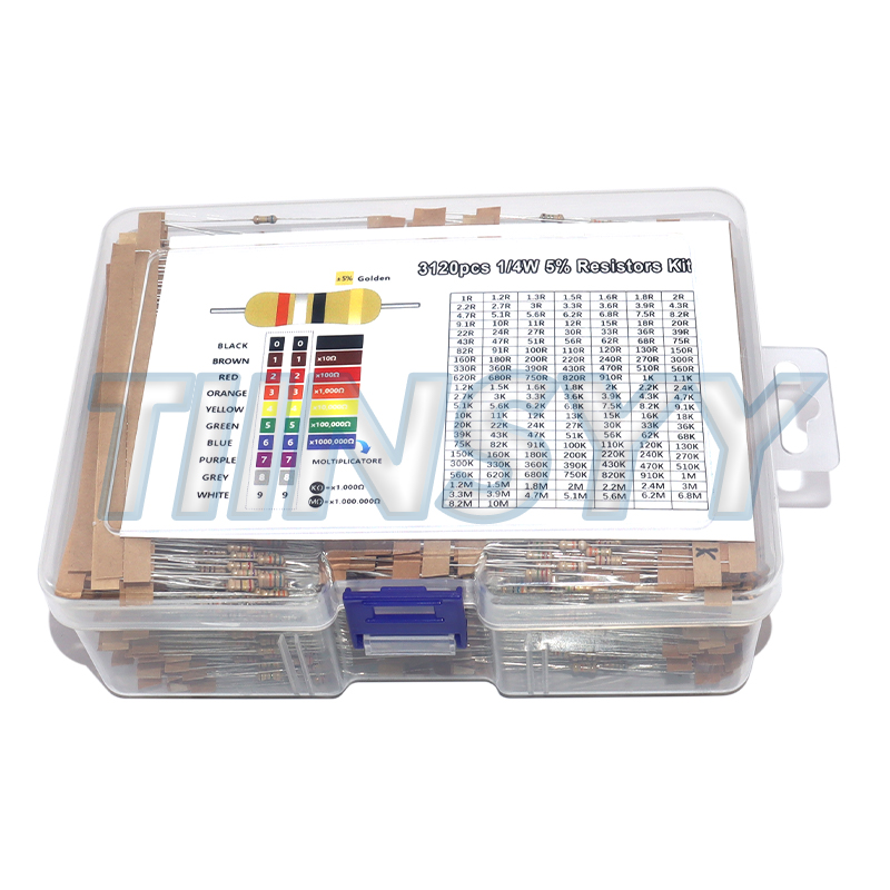 3120pcs 156 Values 1 -10M Ohm  - Resistor Kit 1 4W review and price