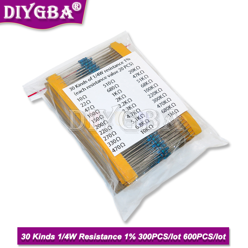 600PCS/Set 30Kinds 1/4W Resist - Resistor Kit 1 4W review and price