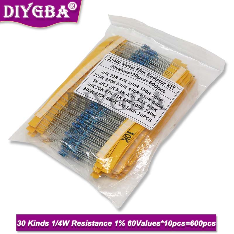 600PCS/Set 30Kinds 1/4W Resist - Resistor Kit 1 4W review and price