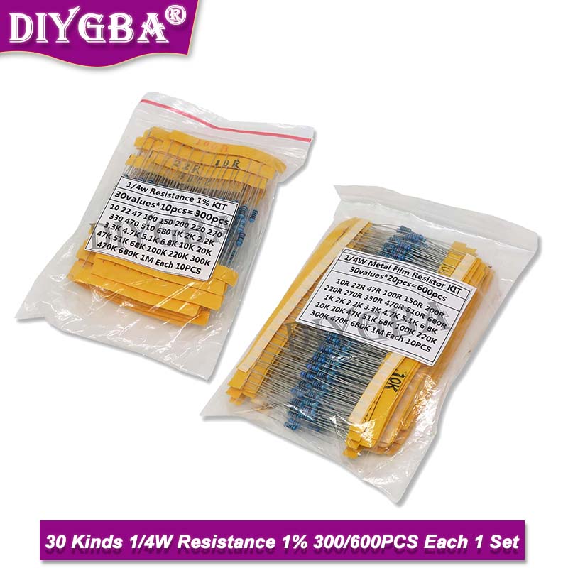 600PCS/Set 30Kinds 1/4W Resist - Resistor Kit 1 4W review and price