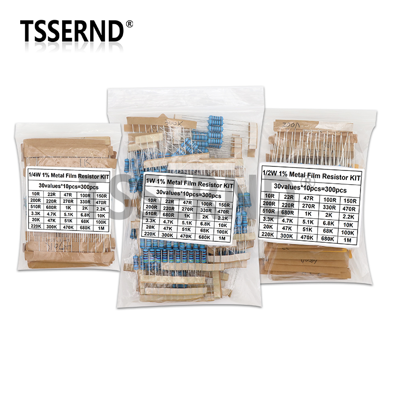 300PCS 1/4W 1/2W 1W 1% Metal F - Resistor Kit 1 4W review and price