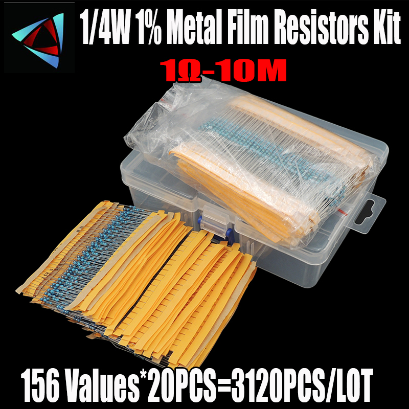 3120Pcs/lot 156 Values 1/4W 0. - Resistor Kit 1 4W review and price