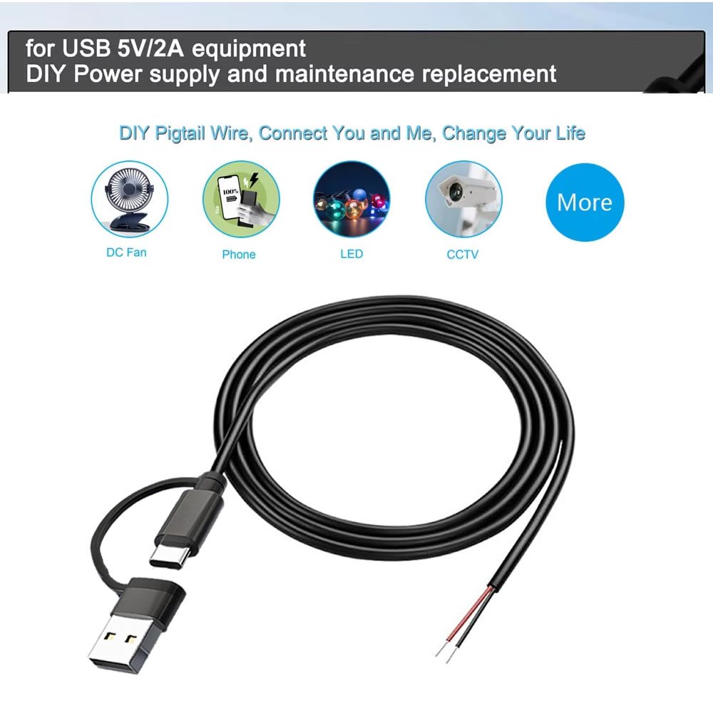 DC 2 Pin Power Cable USB and T - Diy Electronics Music review and price