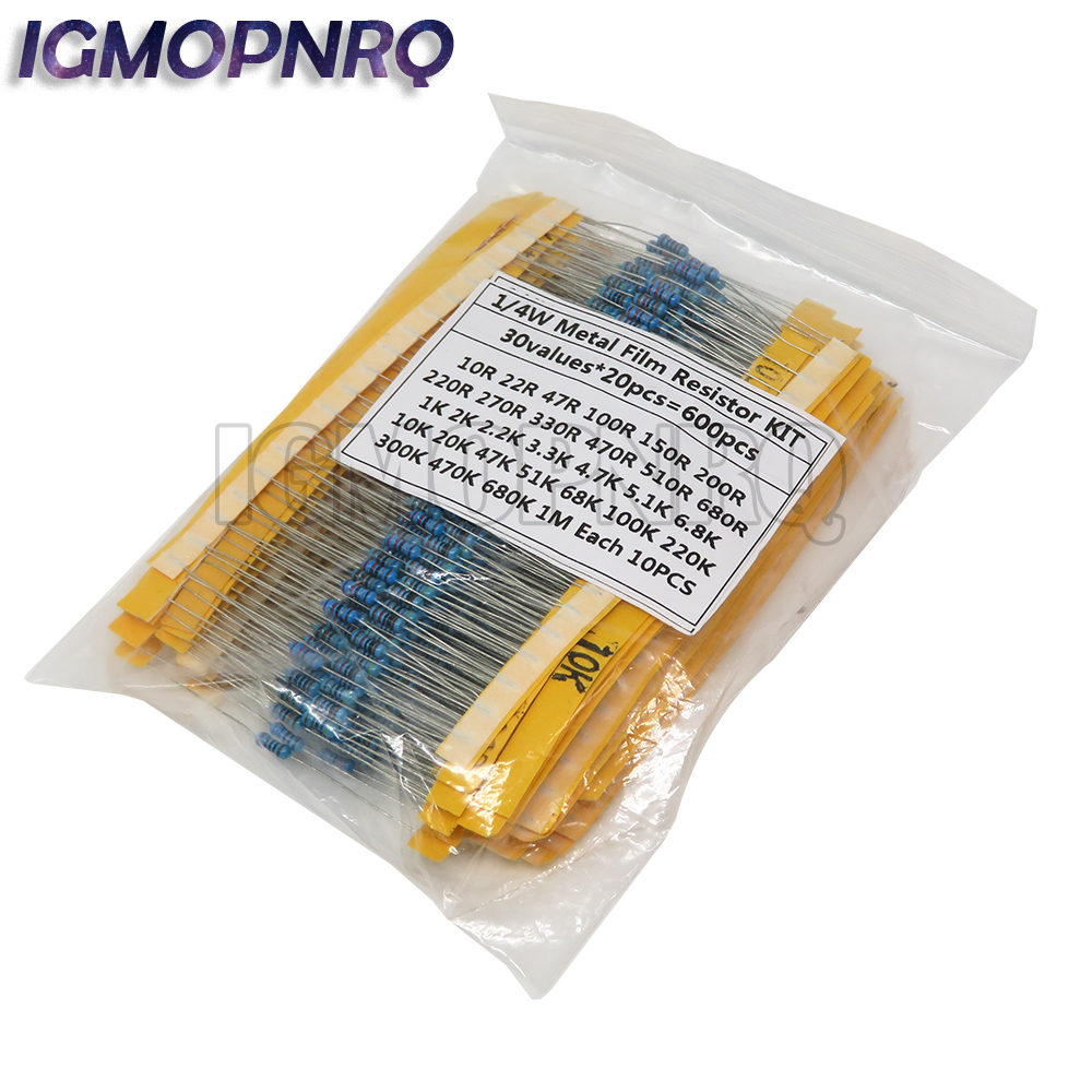 600pcs/set 30 Kinds 1/4W Resis - Resistor Kit 1 4W review and price