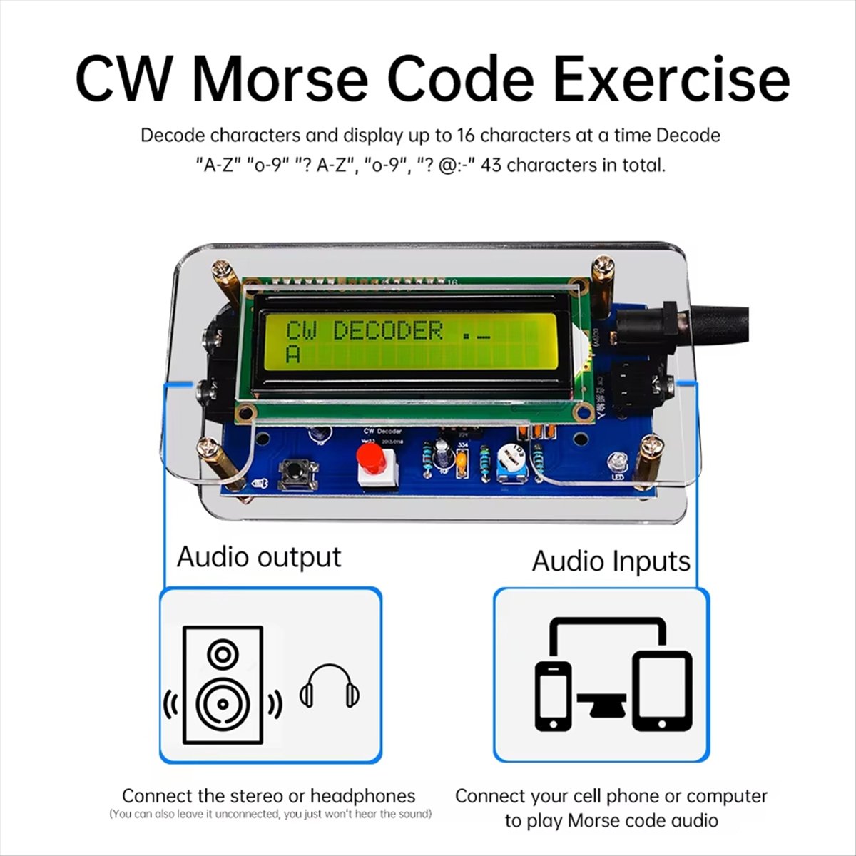 HDL DC9V CW Morse Code Decoder - Diy Audio Electronics Kit review and price