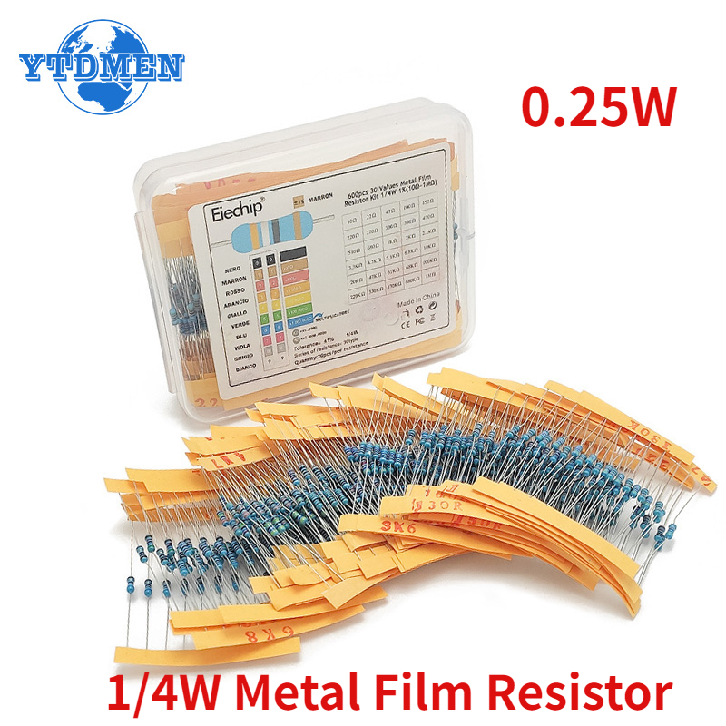 300-600PCS 1/4W Metal Film Res - Resistor Kit 1 4W review and price