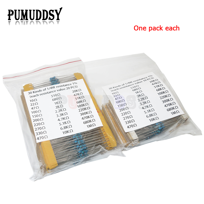 600pcs/set 30 Kinds 1/4W Resis - Resistor Kit 1 4W review and price