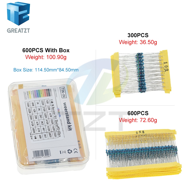 GREATZT 600pcs/set 30 Kinds 1/ - Resistor Kit 1 4W review and price
