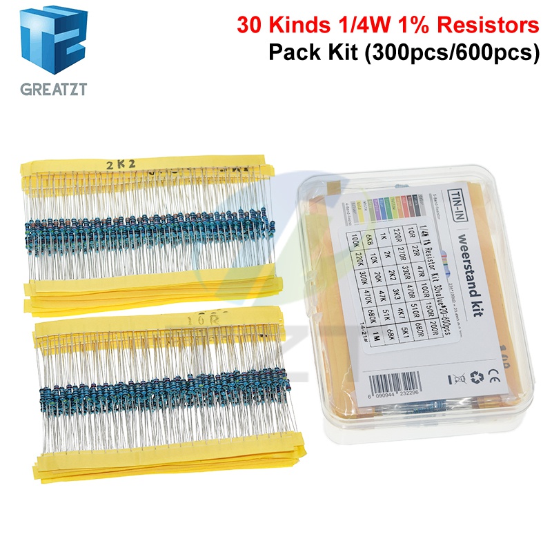 GREATZT 600pcs/set 30 Kinds 1/ - Resistor Kit 1 4W review and price